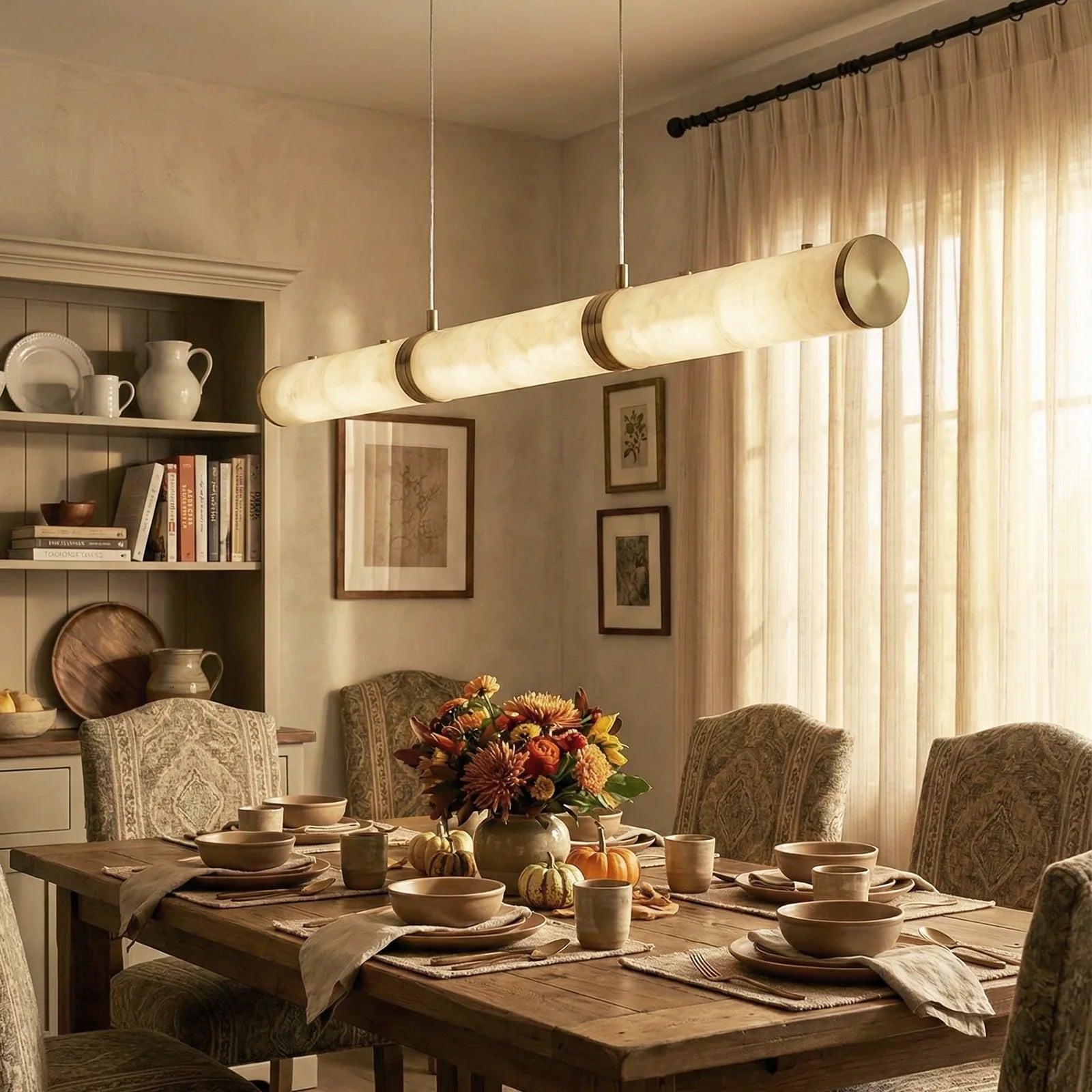 Linear Alabaster LED Pendant Light