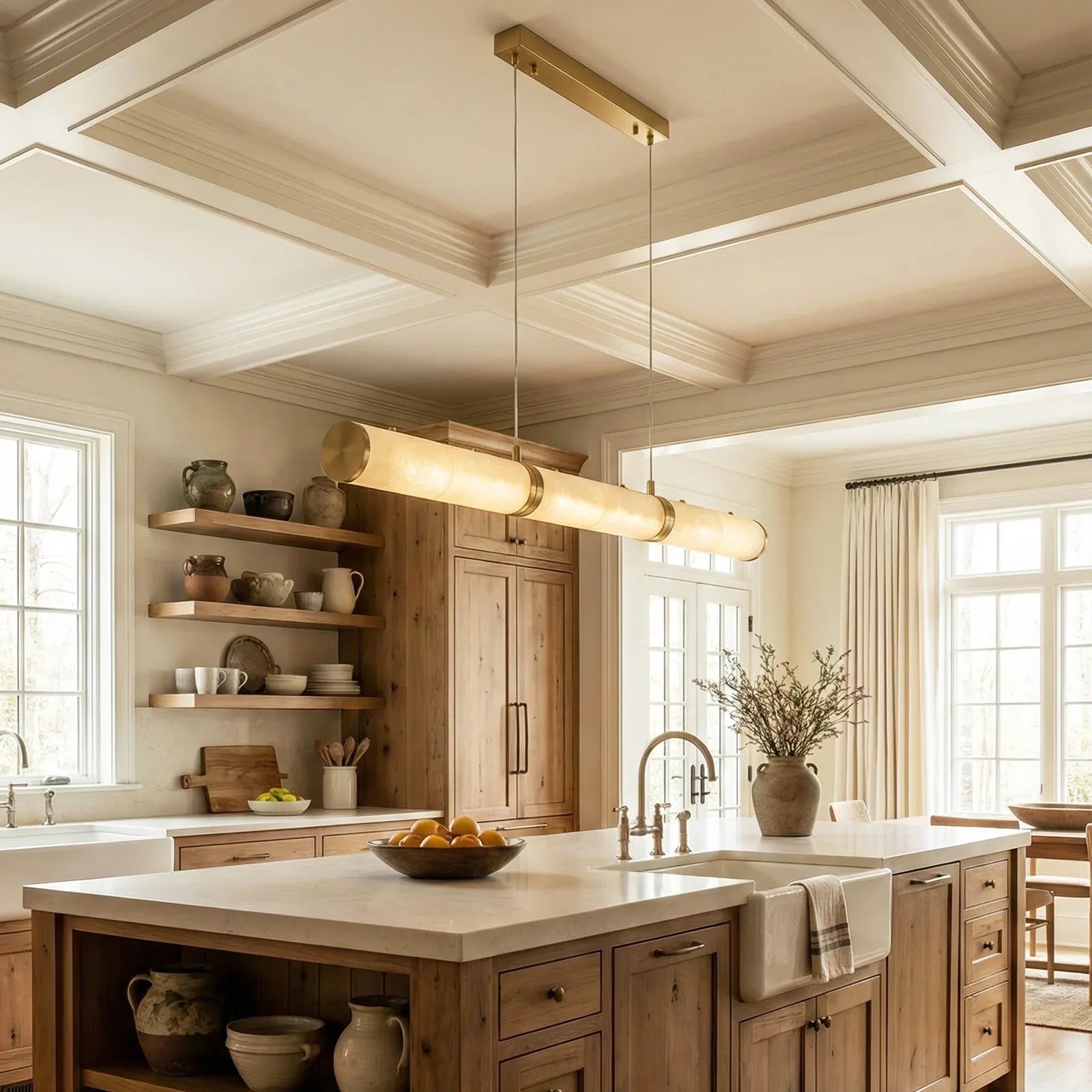 Linear Alabaster LED Pendant Light