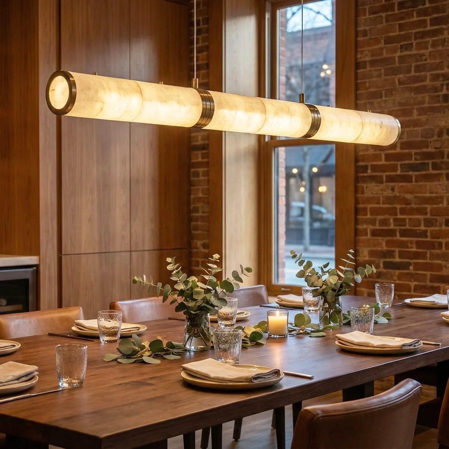 Linear Alabaster LED Pendant Light