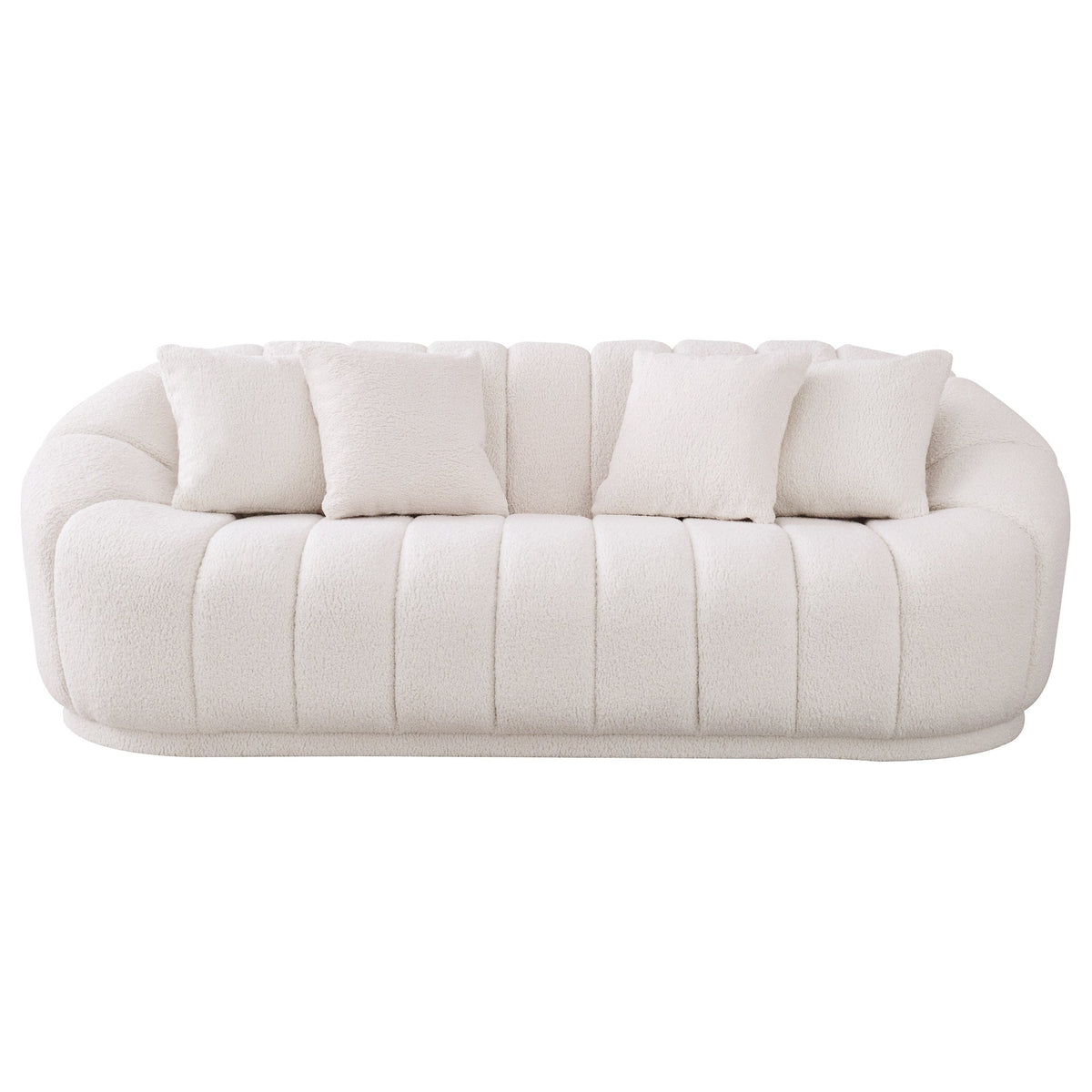 Maximilian Japandi Style White Boucle Sofa