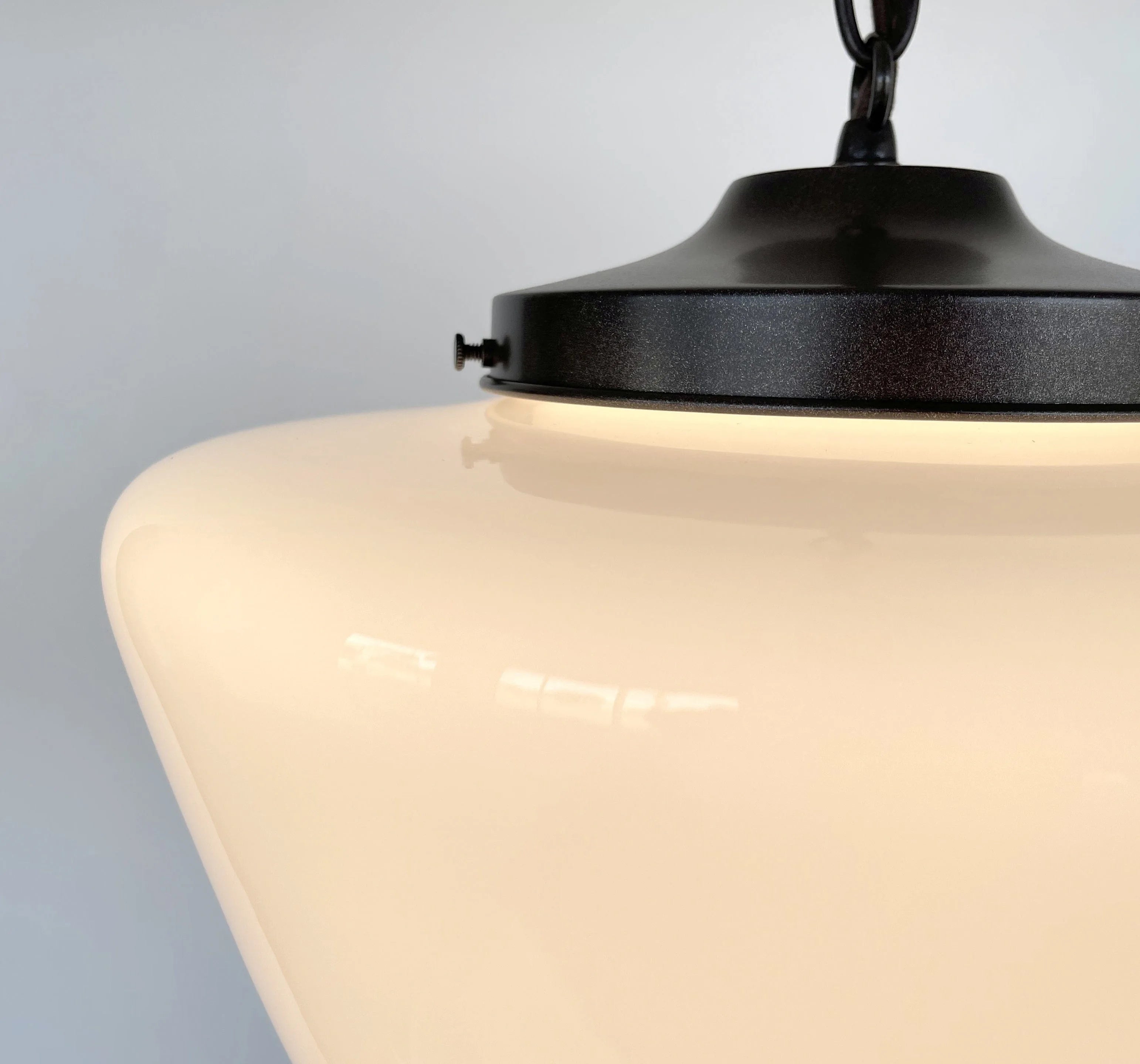 Large Antique Milk Glass Pendant Light