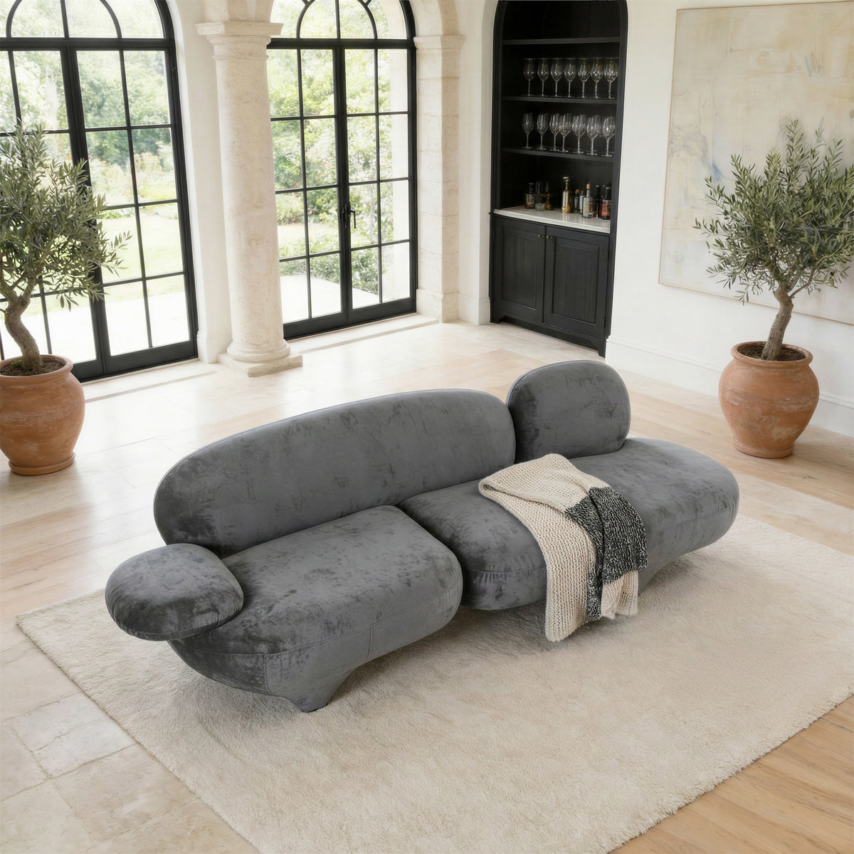 Oblak Sofa Storm Gray by Zuo Modern