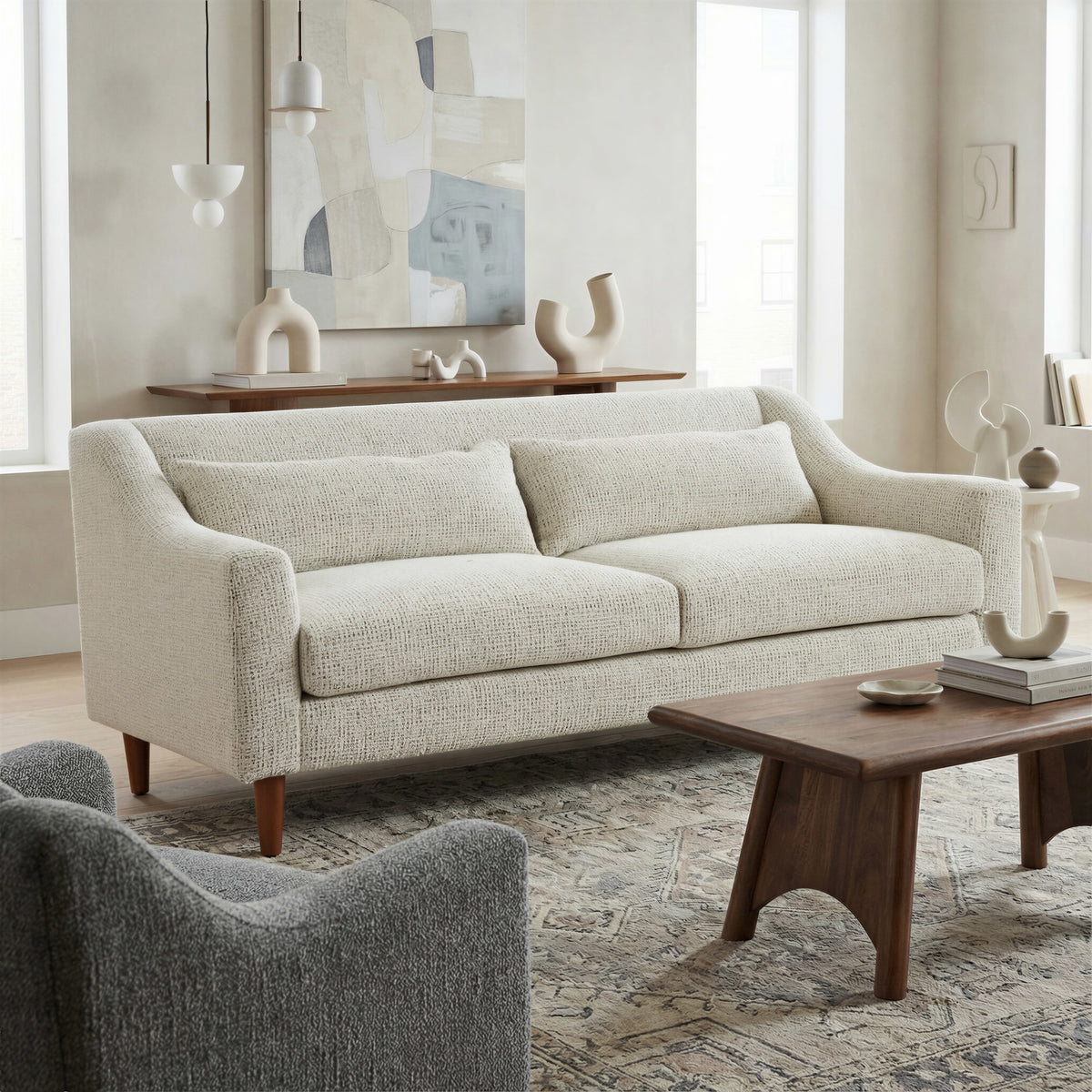 Koseli Loveseat Pewter Gray by Zuo Modern
