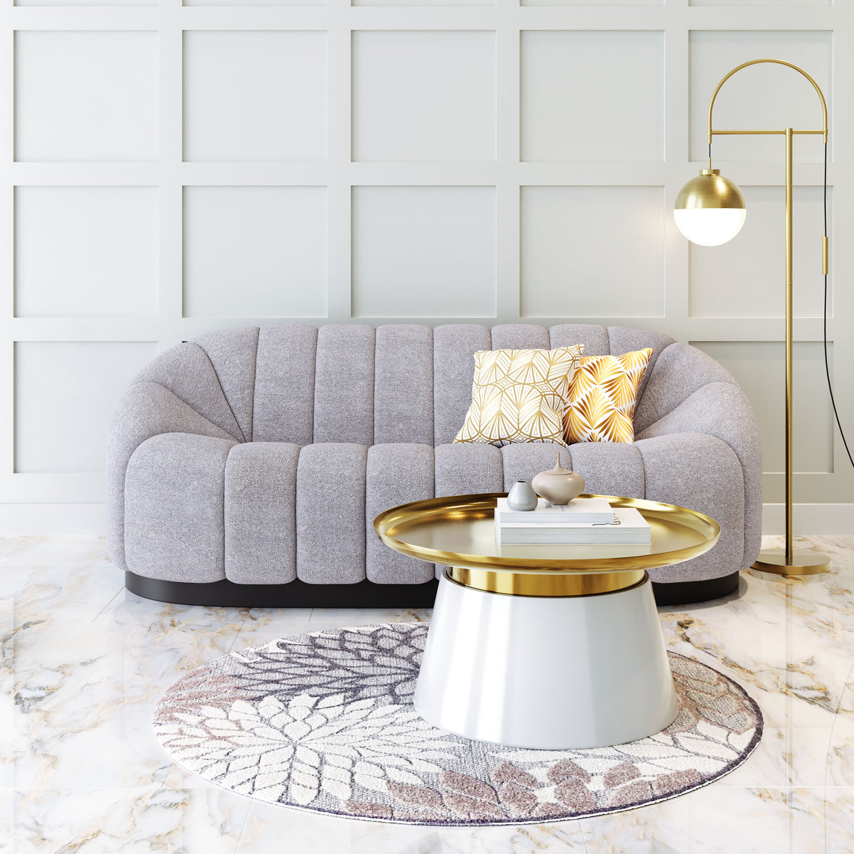 Bhutan Sofa Light Gray by Zuo Modern